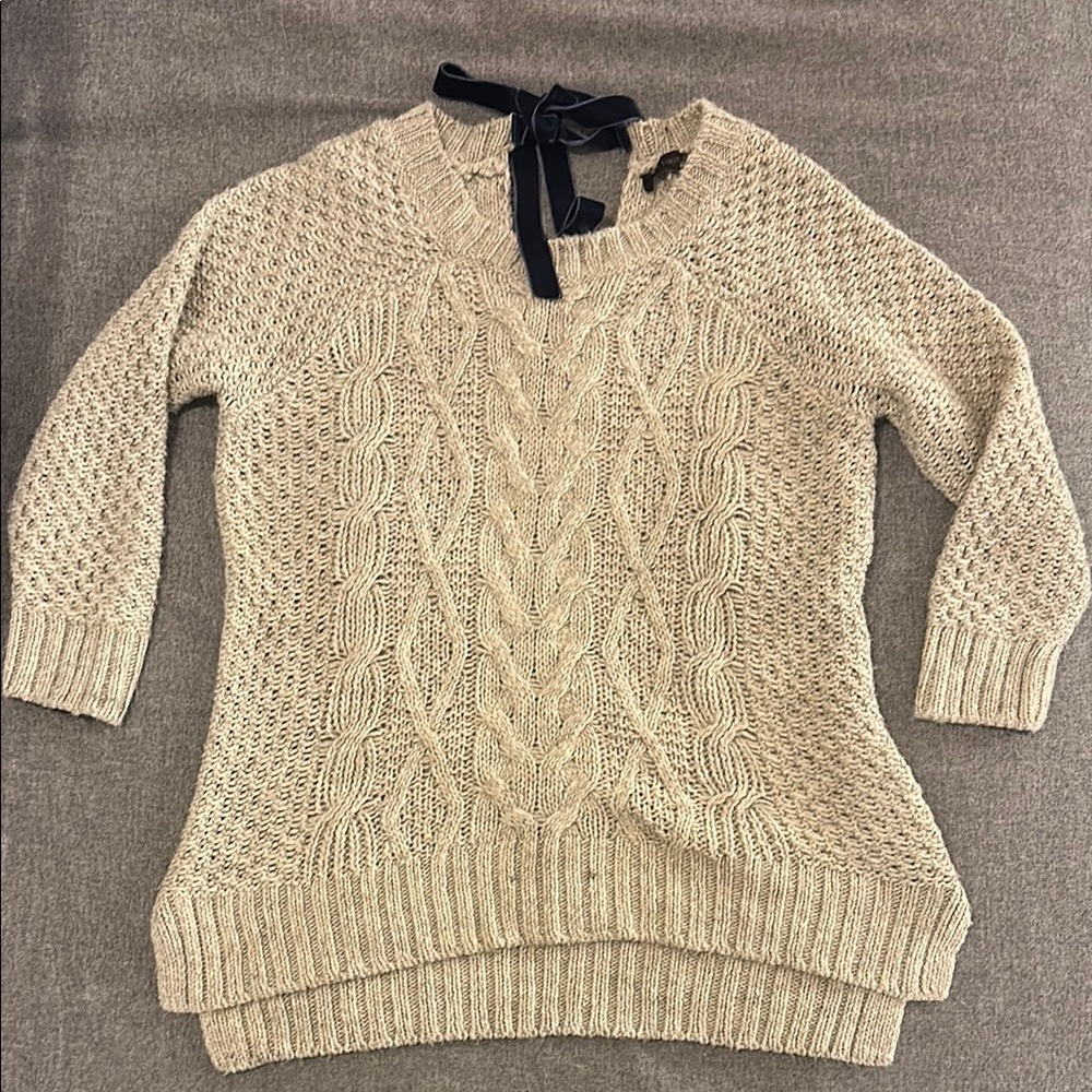 Women's Cream Cable Knit Sweater